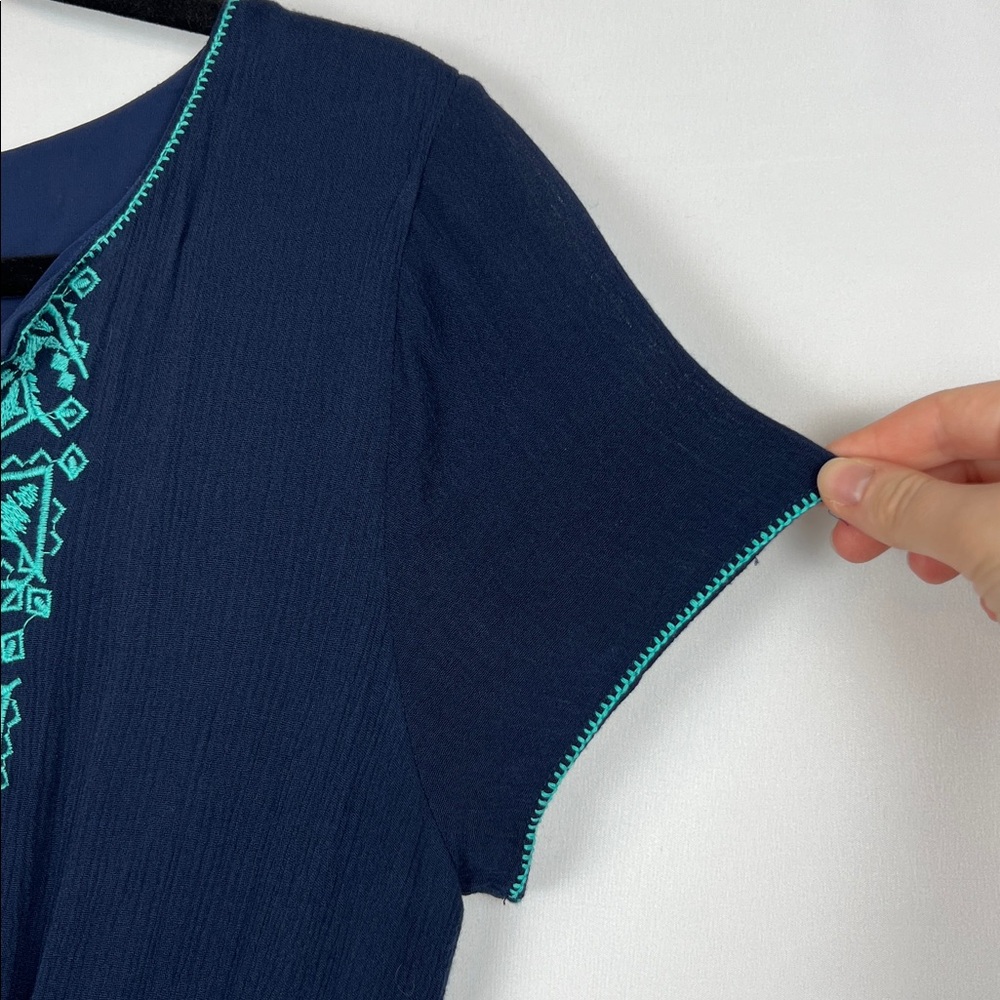 Brixon Ivy Navy Dress with Aqua Accents - Picture 5 of 13